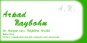 arpad maybohm business card
